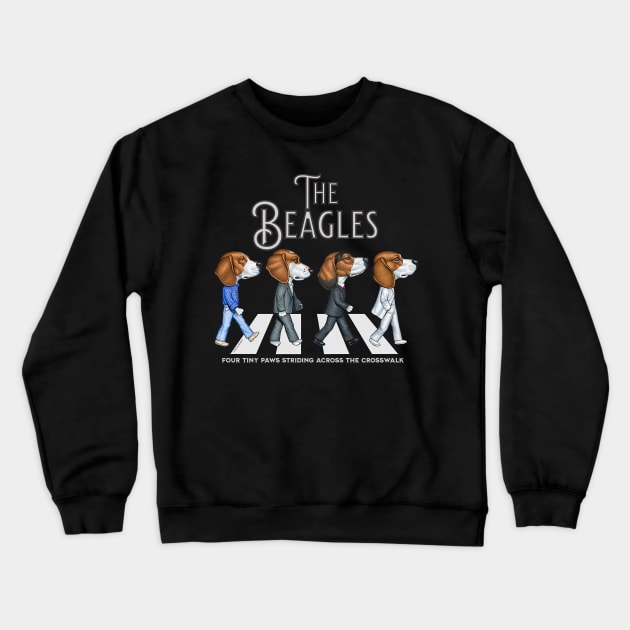 The Beagles Funny Cute Crosswalk Crewneck Sweatshirt by Danny Gordon Art